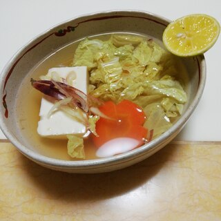 レンジで作る ! 簡単湯豆腐